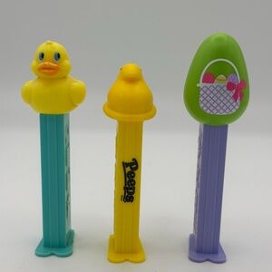 PEZ Easter Candy Dispensers Lot – Peeps Chick Duck Egg Basket Spring
